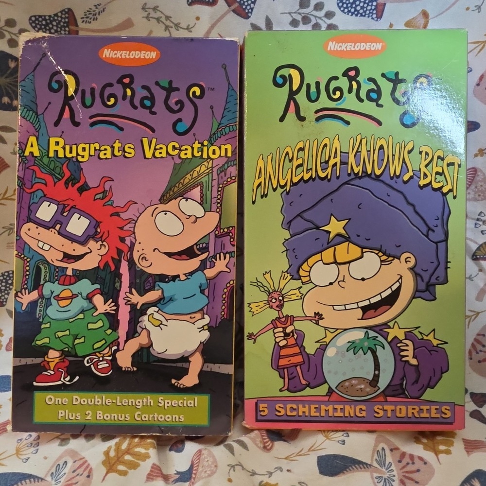 Nickelodeon Rugrats VHS Lot 2 Tapes Orange Vacation Angelica Knows Best 90s Kids